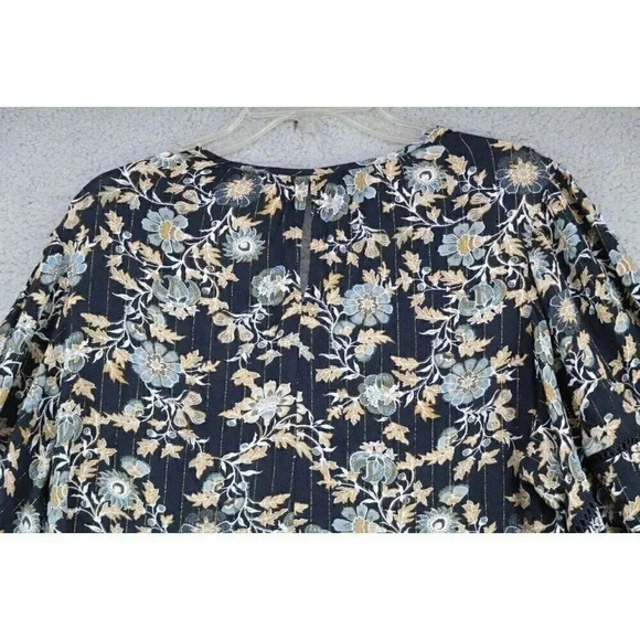 Knox Rose Button Down Blouse-1/2 Balloon Sleeves-Size XL-Gold Metallics - Picture 6 of 7